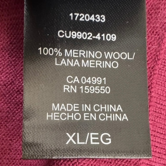 Katherine Barclay 100% Merino Extra Fine Wool Crewneck Sweater Raspberry Brown - Picture 7 of 7